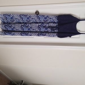 Navy blue and white sun dress